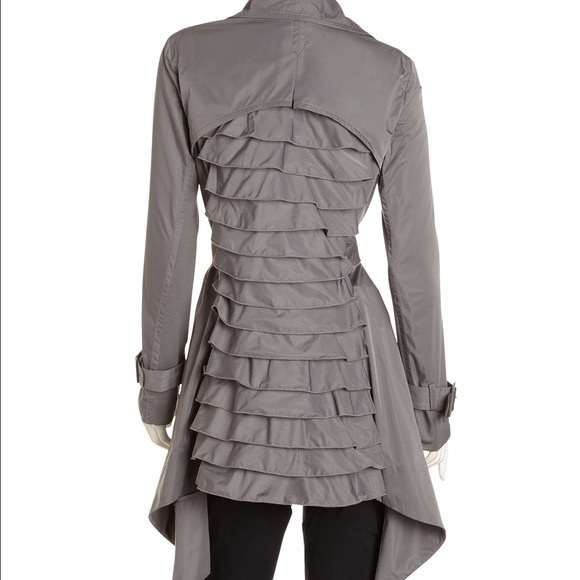 BCBGMaxAzira ruffled trench coat - Grey - Picture 3 of 9